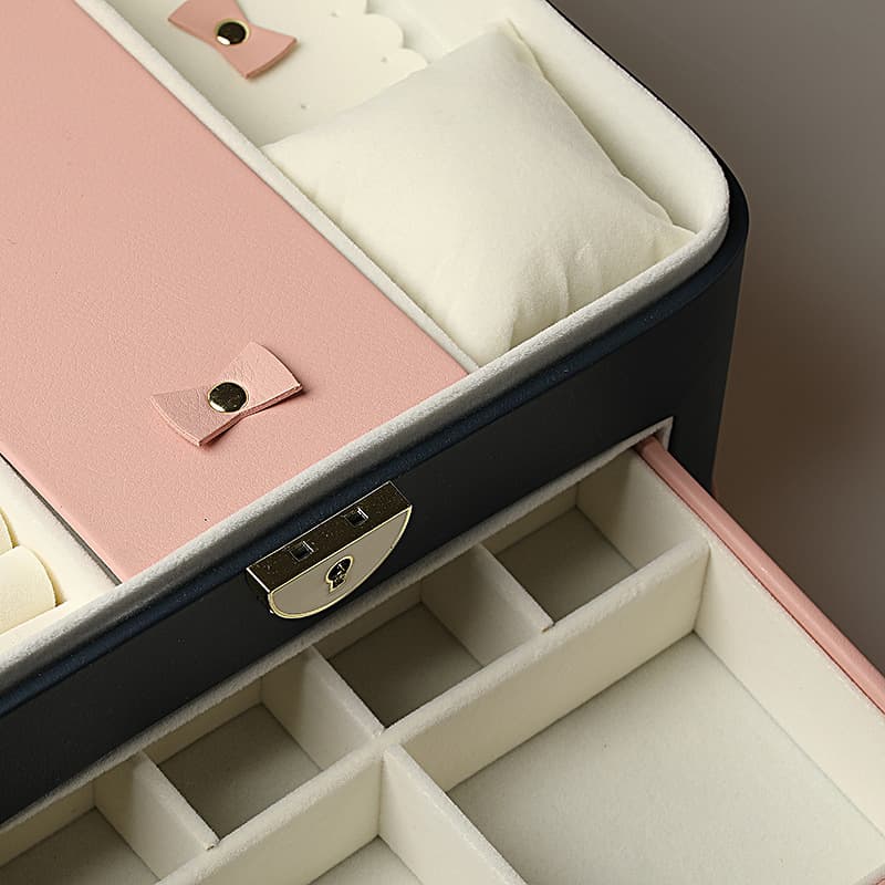 Small Horse Multi-layer Large Jewelry Box With Lock And Mirror