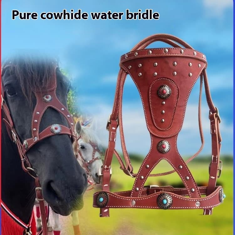 Leather Horse Halter with Metal Buckle
